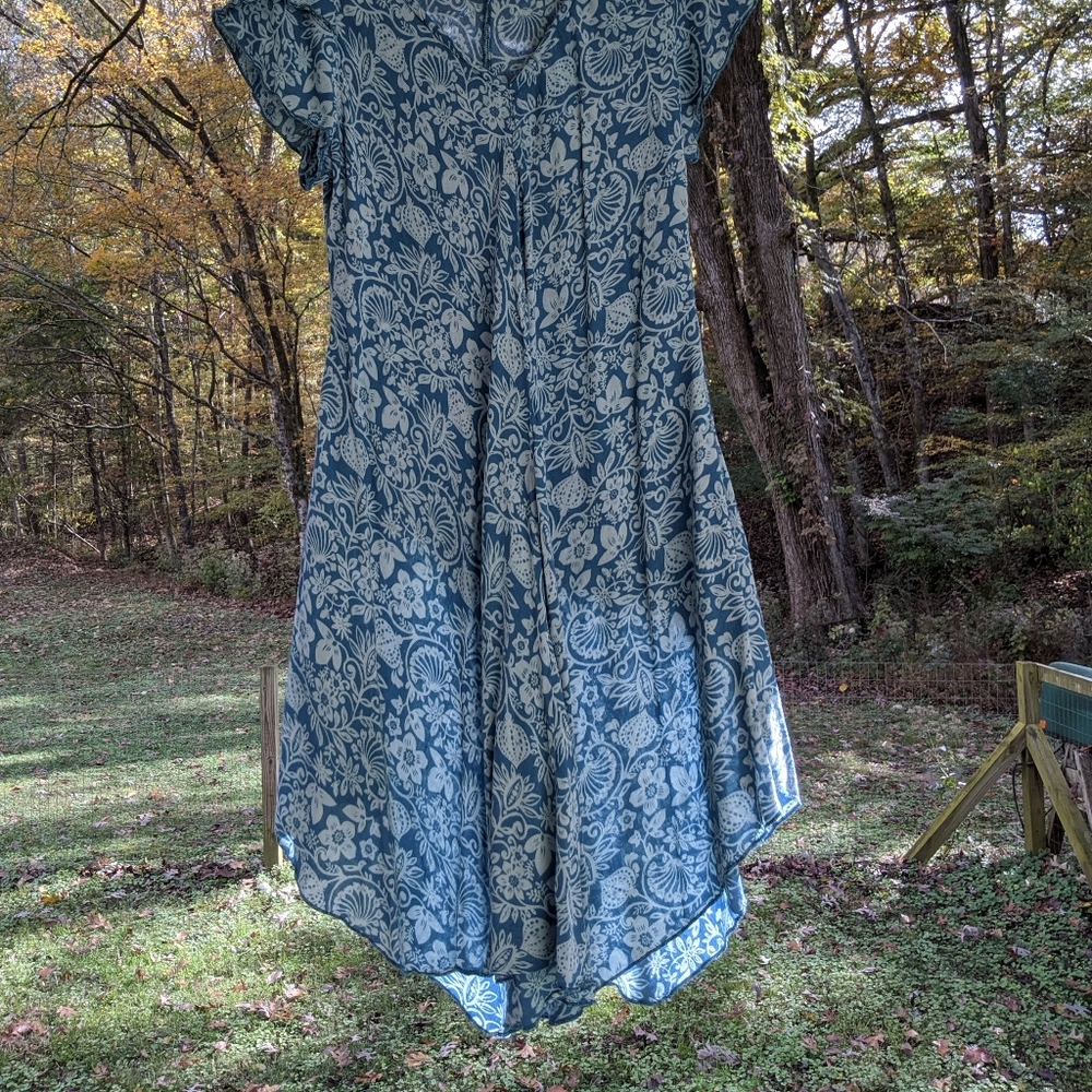 Flowy Blue Dress/ or swimsuit dress